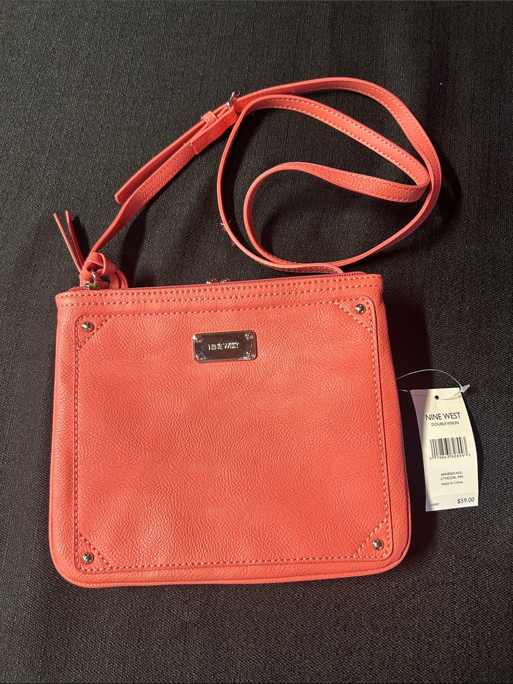 Nine West Coral-Pink Crossbody Bag